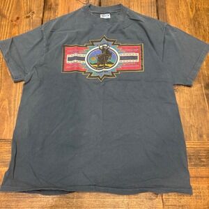 Vintage Hanes Beefy-T Mens XL Bull Rider Cowboy Southwestern, single stitch blue